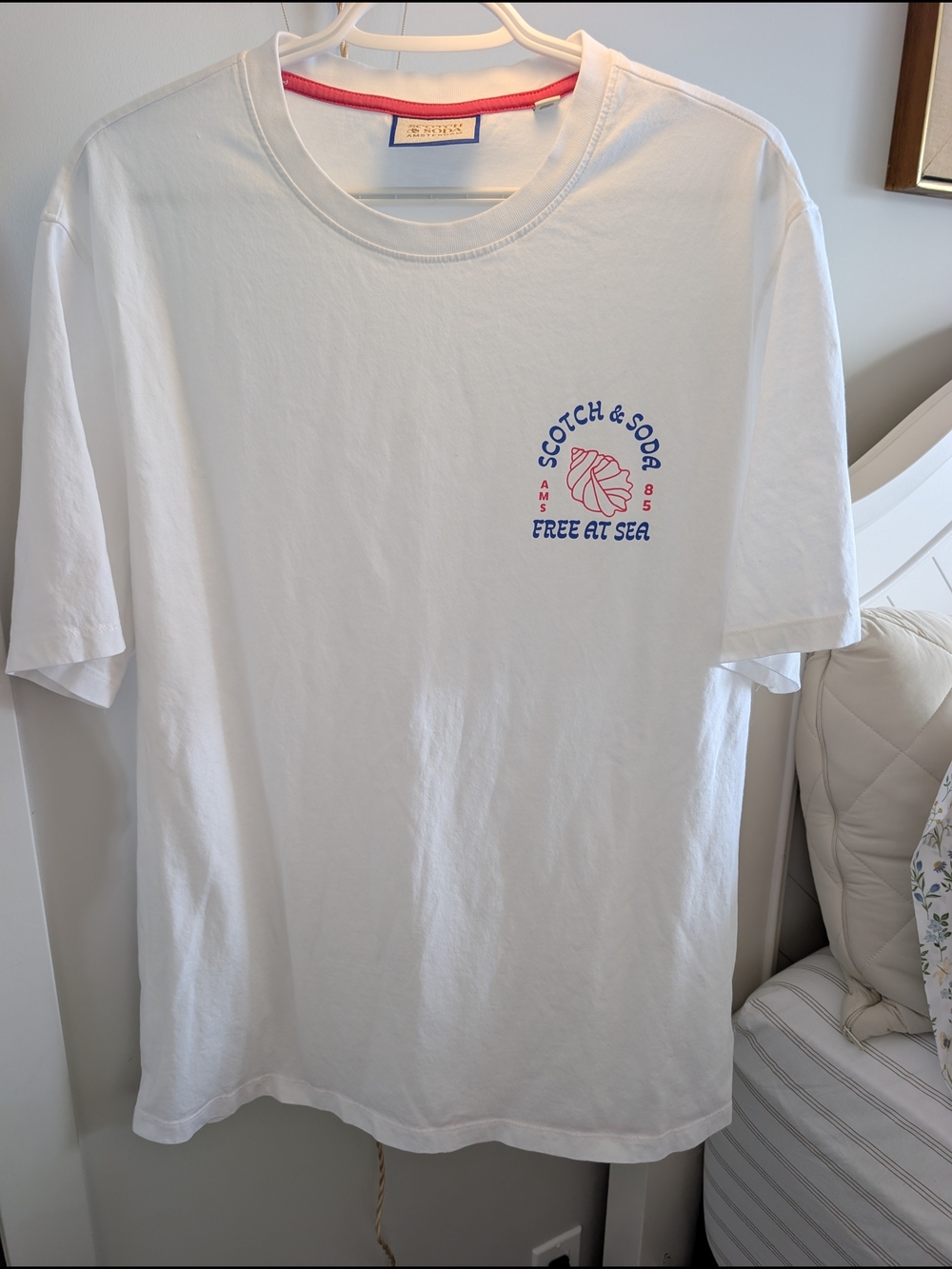 NWOT Scotch & Soda White 'Free at Sea' Short Sleeve Tee
